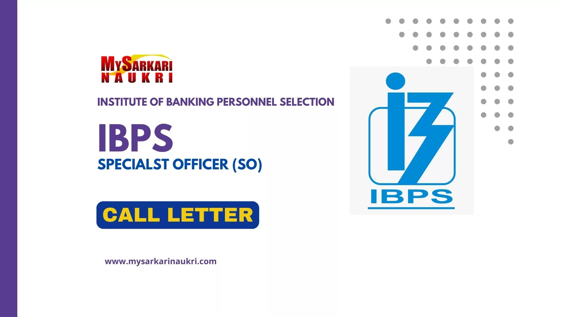 IBPS SO Interview Call Letter