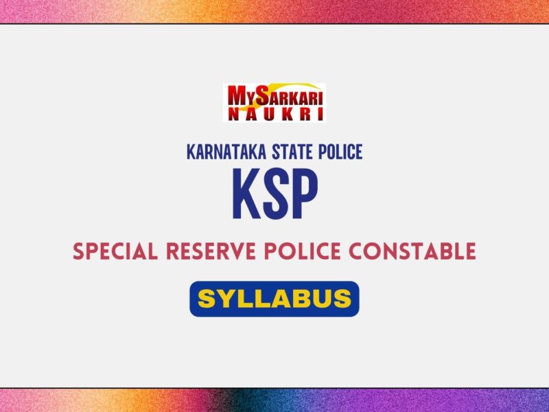KSP Special Reserve Police Constable Syllabus