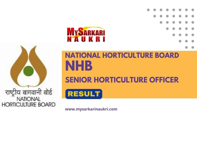 NHB Senior Horticulture Officer Result