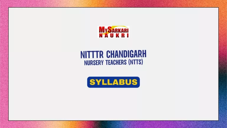 NITTTR Chandigarh NTT Syllabus