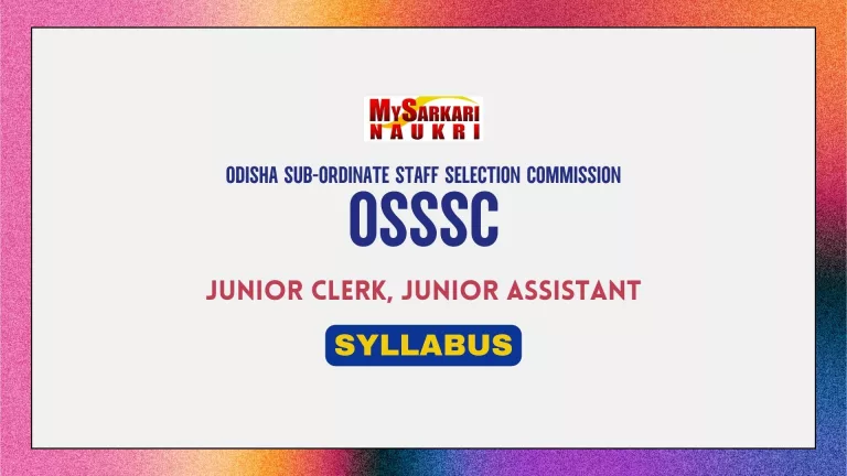 OSSSC Junior Clerk, Junior Assistant Syllabus