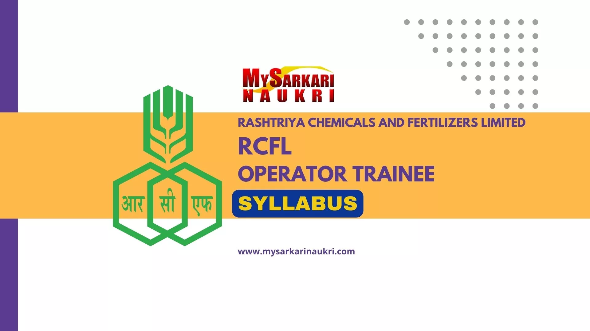 RCFL Operator Trainee Syllabus