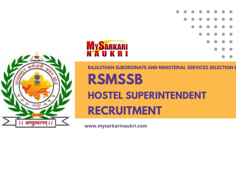 RSMSSB Hostel Superintendent