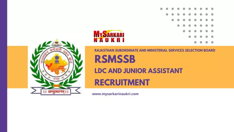 RSMSSB LDC and Junior Assistant