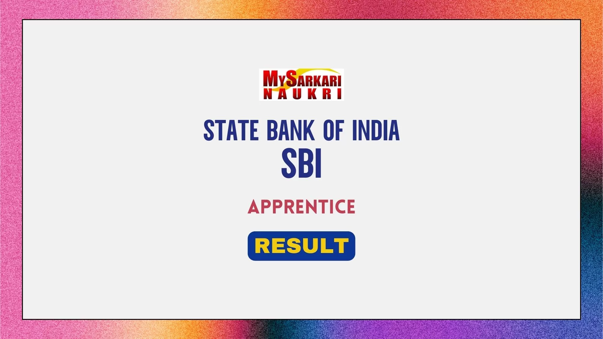 SBI Apprentice Result