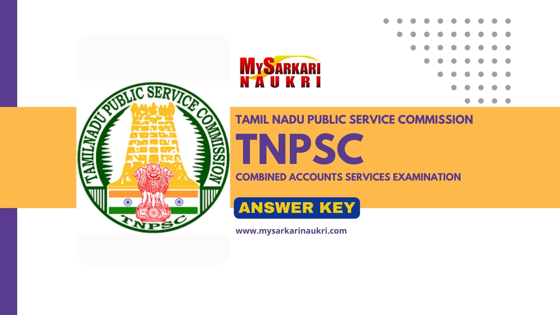 TNPSC 2024 Combined Accounts Services Exam Answer Key Examination Key