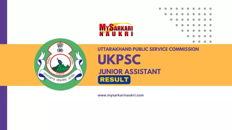 UKPSC Junior Assistant Result