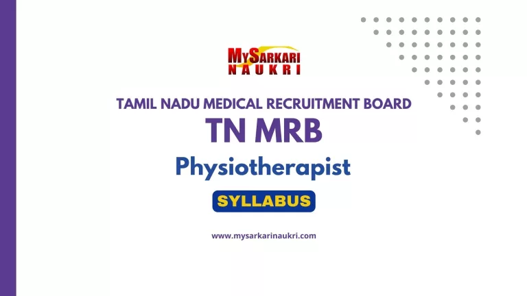TN MRB Physiotherapist Syllabus