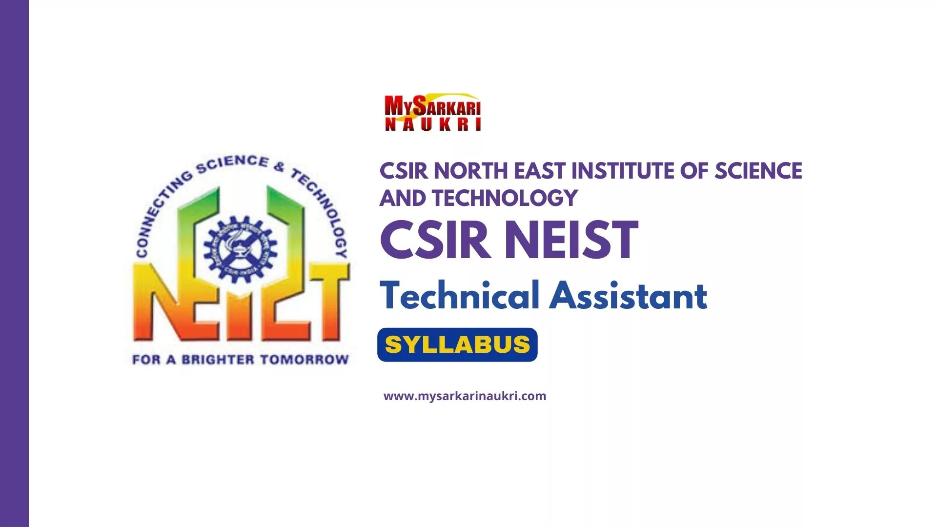 CSIR NEIST Technical Assistant Syllabus