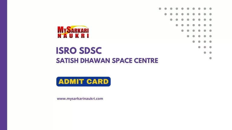 ISRO SDSC Admit Card