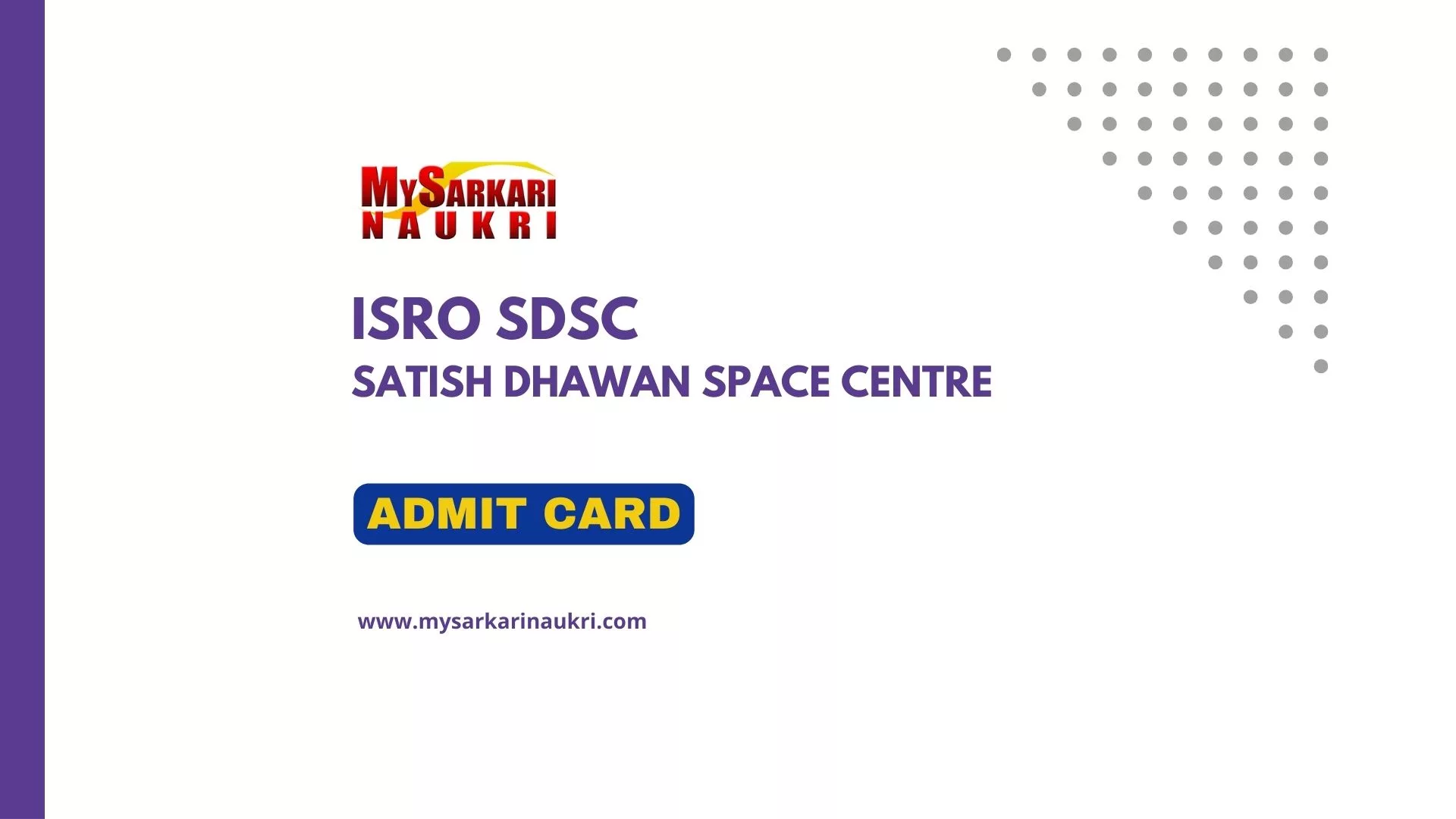 ISRO SDSC Admit Card