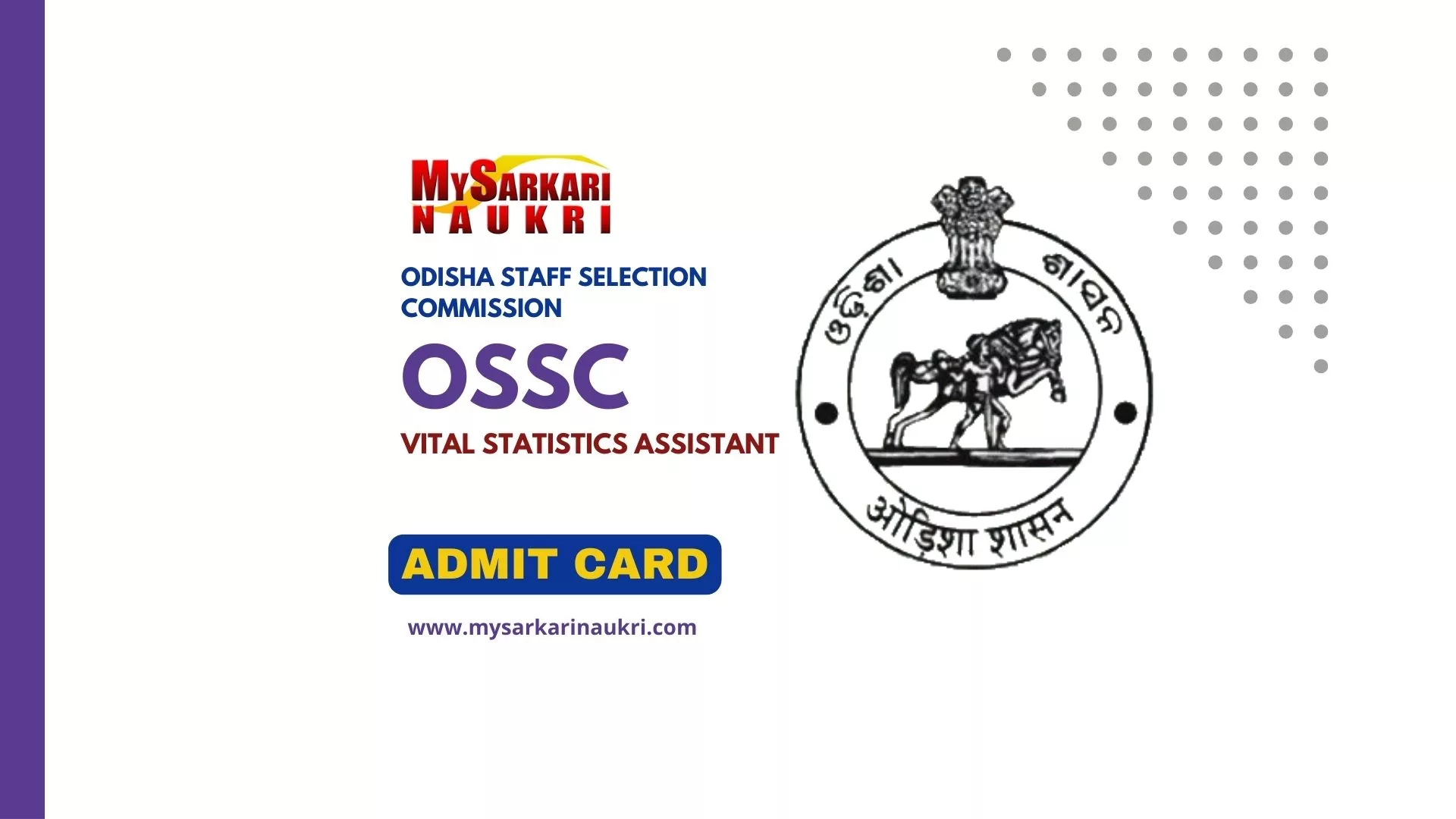 OSSC Vital Statistics Assistant Admit Card