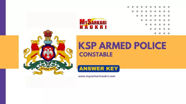 KSP Armed Police Constable Answer Key - Exam Key, Objections