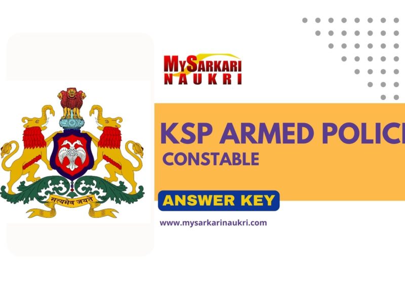 KSP Armed Police Constable Answer Key - Exam Key, Objections