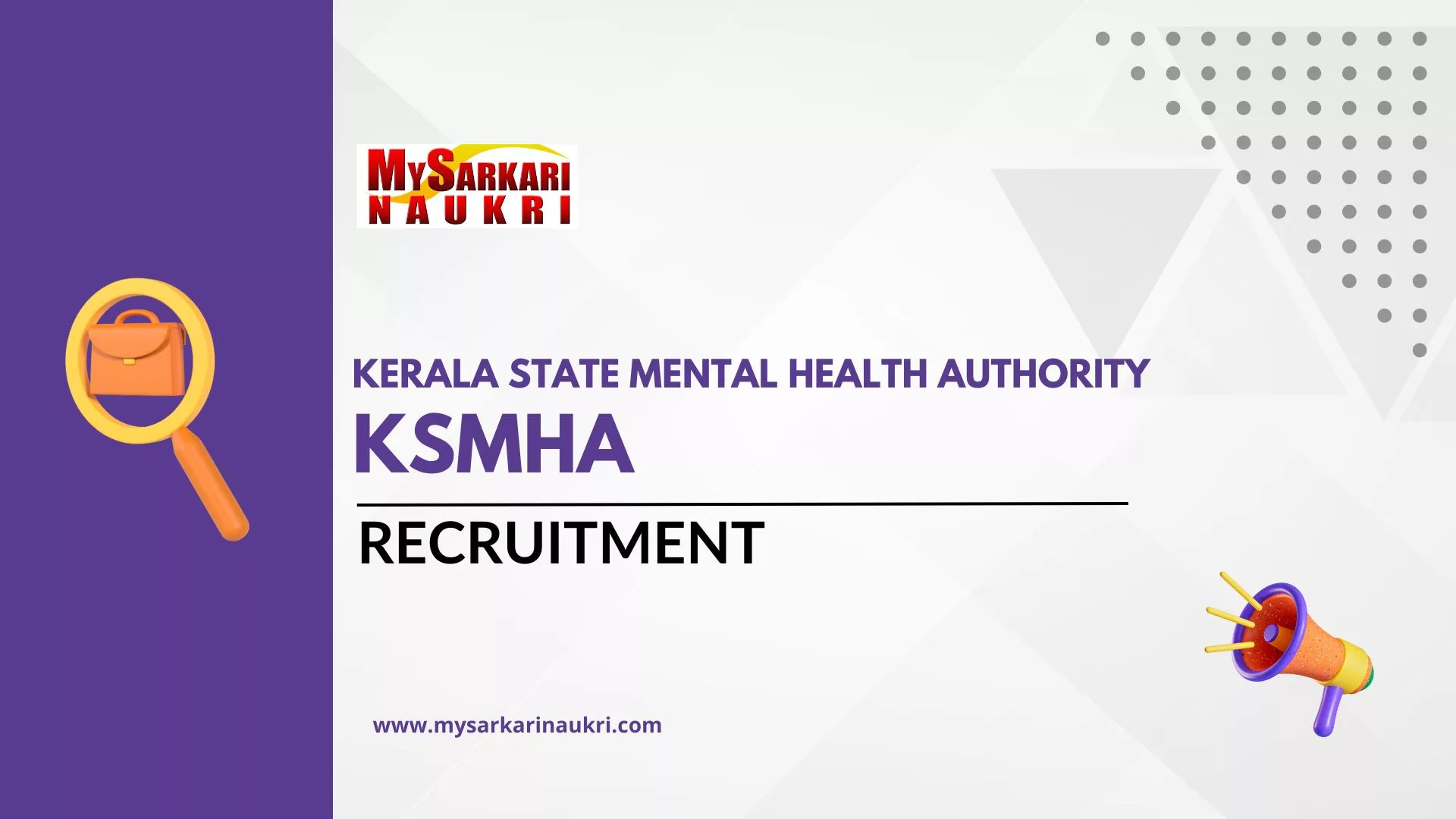 Kerala State Mental Health Authority (KSMHA) Recruitment