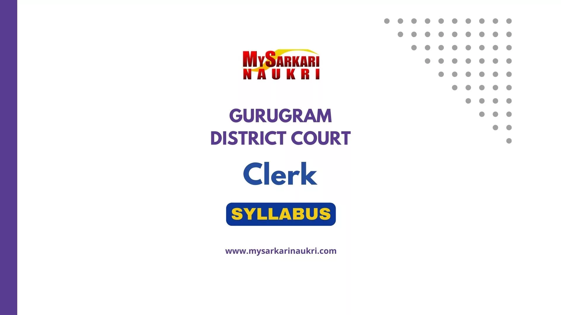 Gurugram District Court Clerk Syllabus