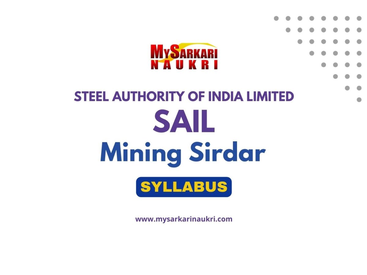 SAIL Mining Sirdar Syllabus