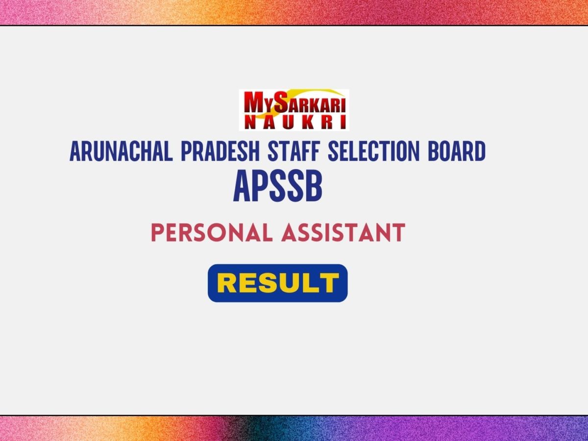 APSSB Personal Assistant Result