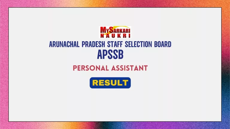 APSSB Personal Assistant Result