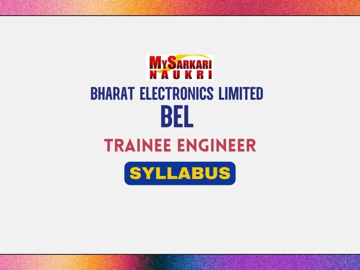 BEL Trainee Engineer Syllabus