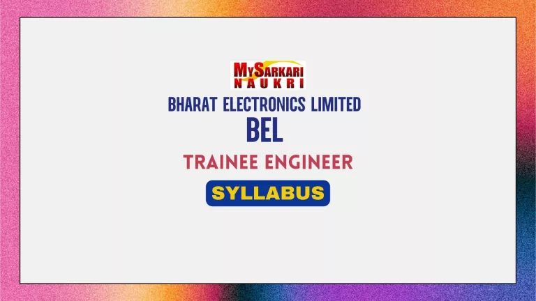 BEL Trainee Engineer Syllabus