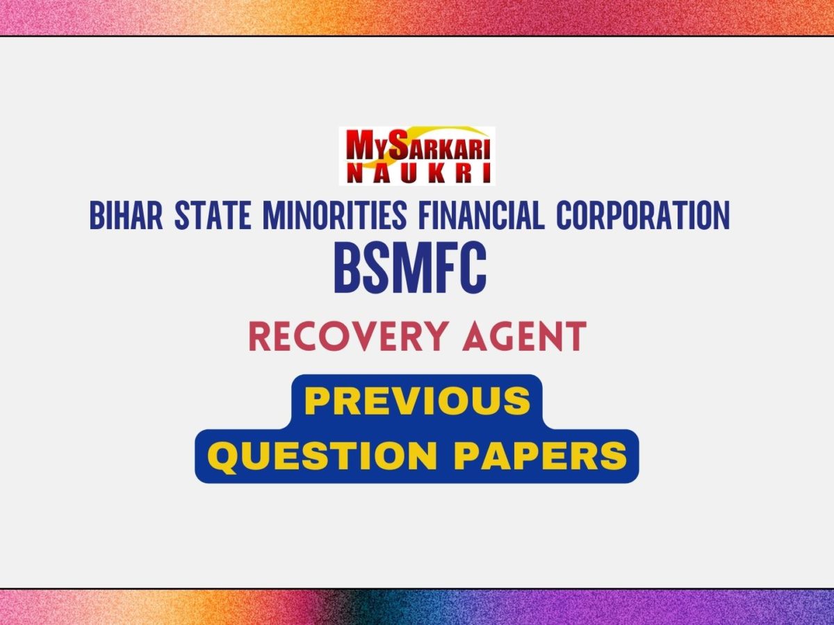 BSMFC Recovery Agent Previous Question Papers