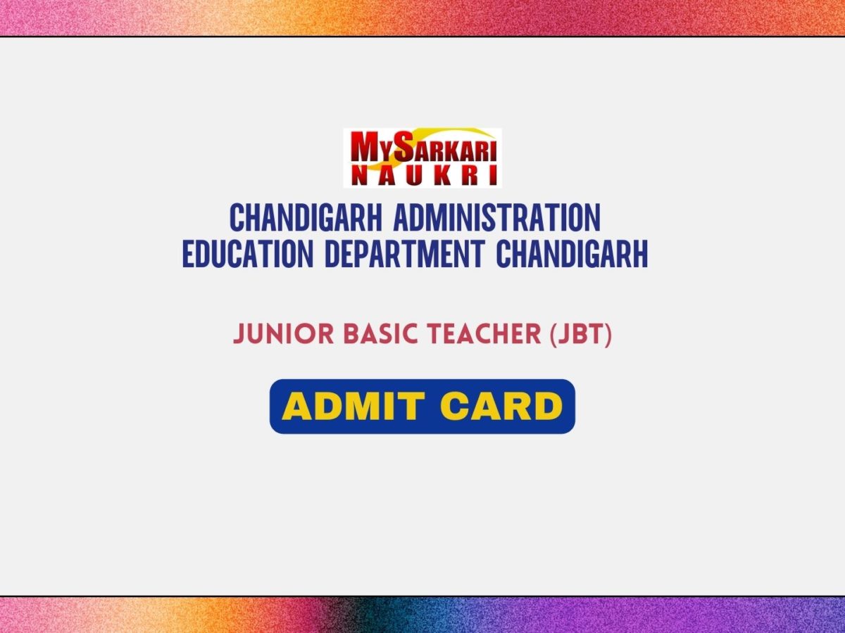 Chandigarh JBT Admit Card