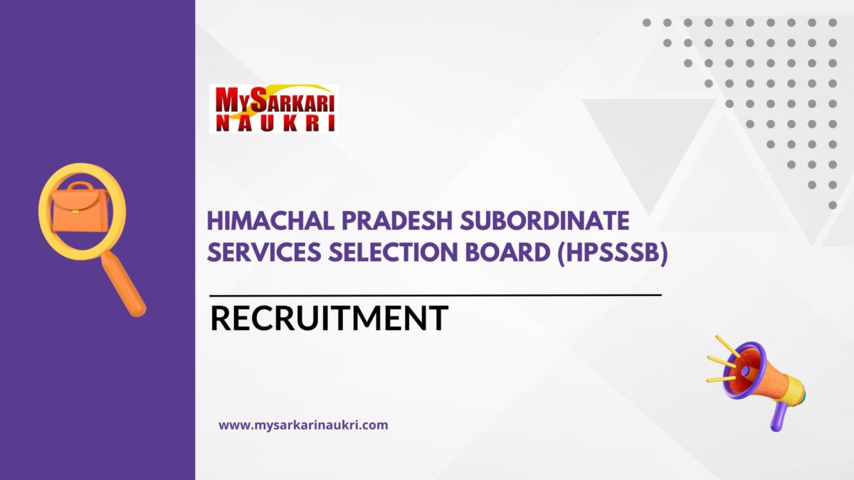 Himachal Pradesh Subordinate Services Selection Board (HPSSSB)