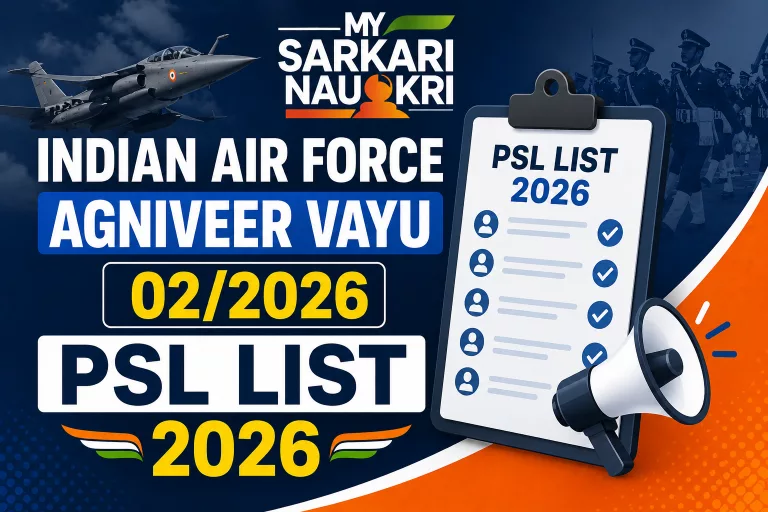Indian Airforce Agniveer Vayu 02/2026 PSL List 2026