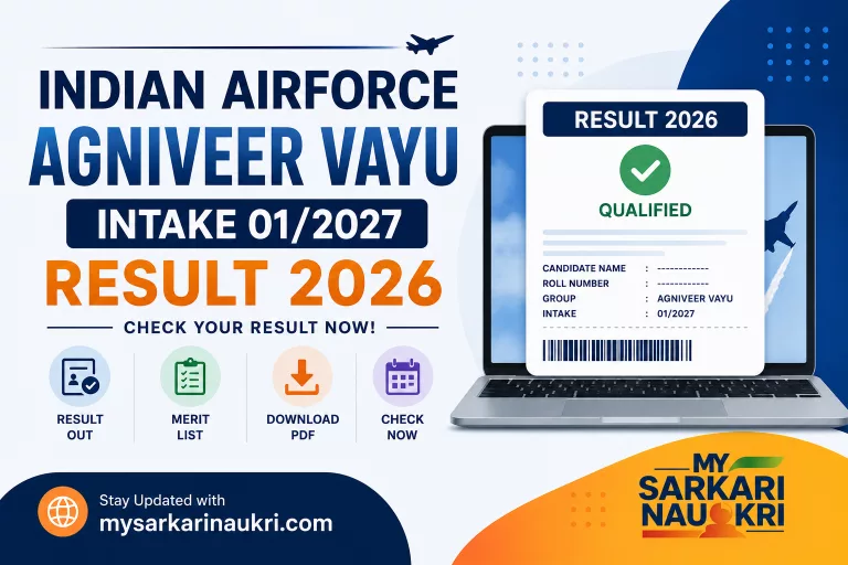 Indian Airforce Agniveer Vayu Intake 01/2027 Result 2026