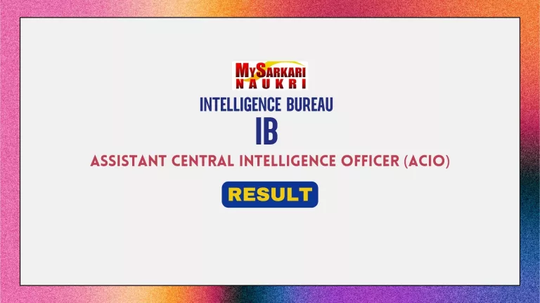Intelligence Bureau (IB) ACIO Result