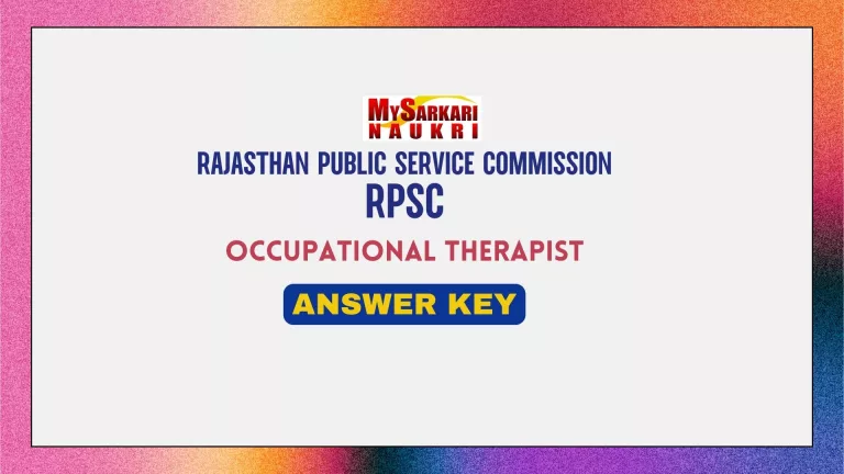 RPSC Occupational Therapist Answer Key