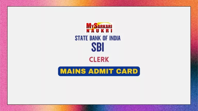 SBI Clerk Mains Admit Card
