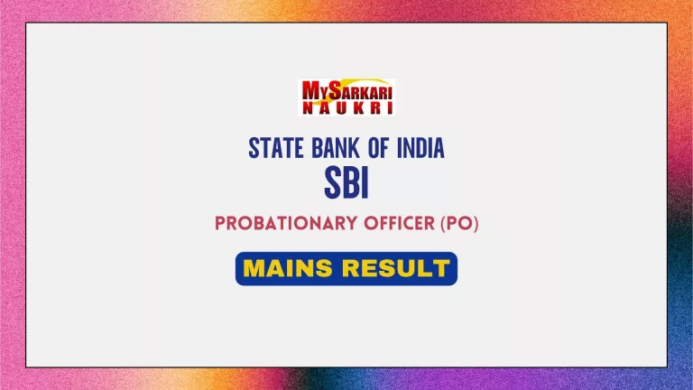 SBI PO Mains Result
