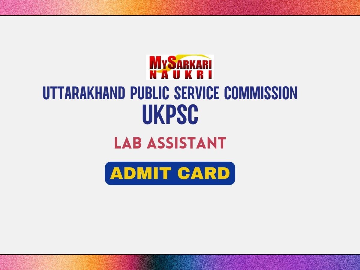 UKPSC Lab Assistant Admit Card