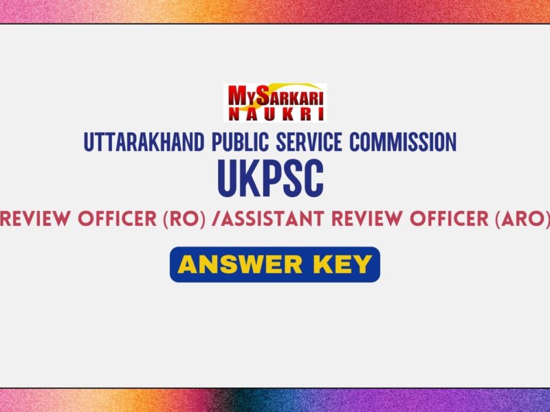 UKPSC RO ARO Answer Key