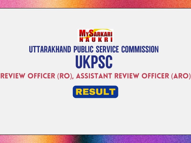 UKPSC RO ARO Result