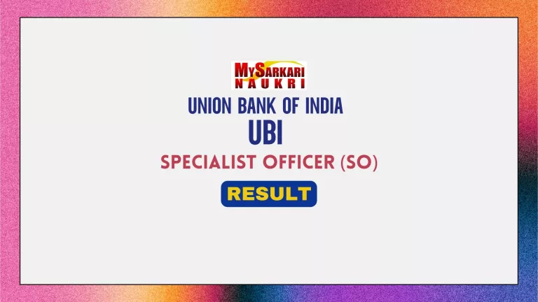 Union Bank of India SO Result