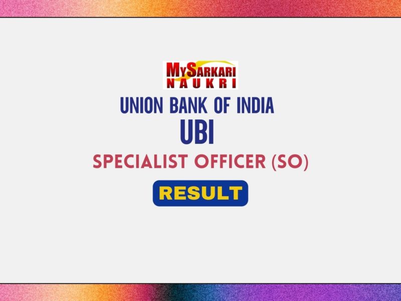 Union Bank of India SO Result