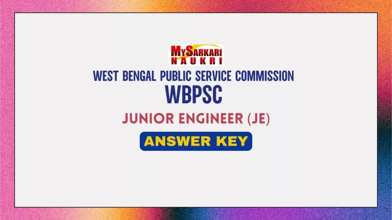 WBPSC JE Final Answer Key
