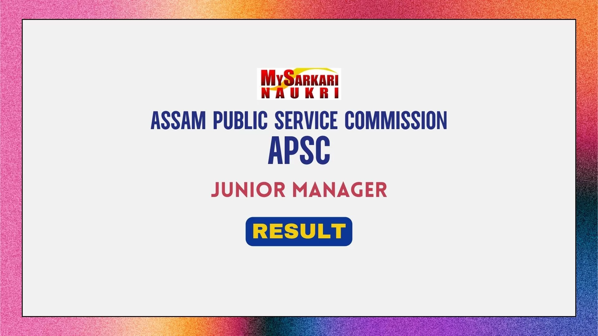 APSC Junior Manager Result