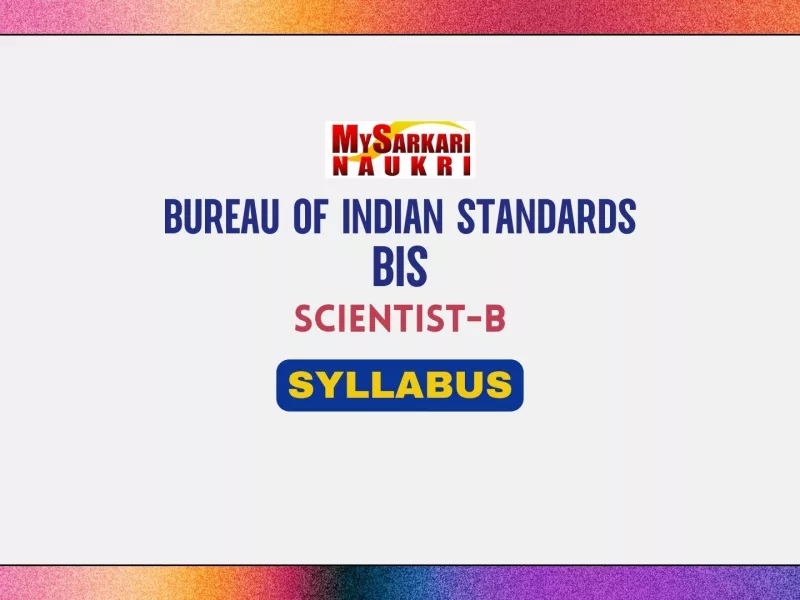 BIS Scientist B Syllabus
