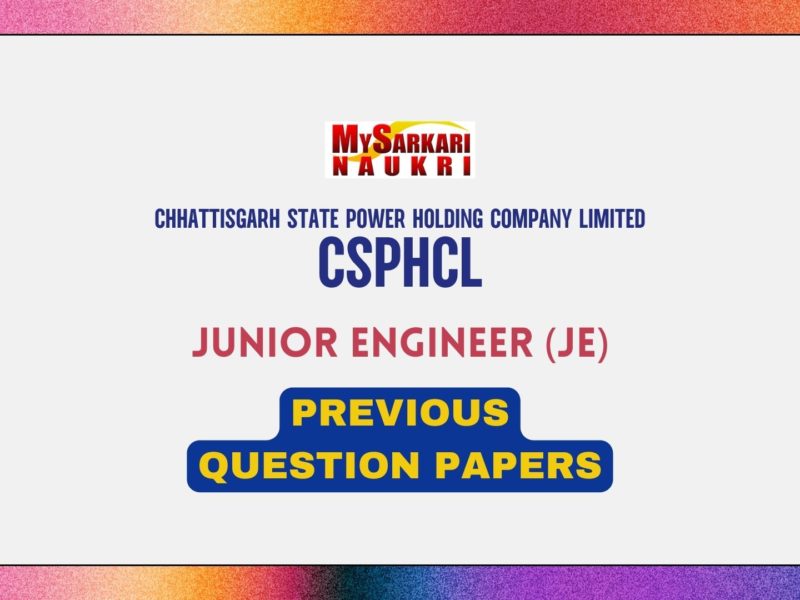 CSPHCL Junior Engineer (JE) Previous Question Papers