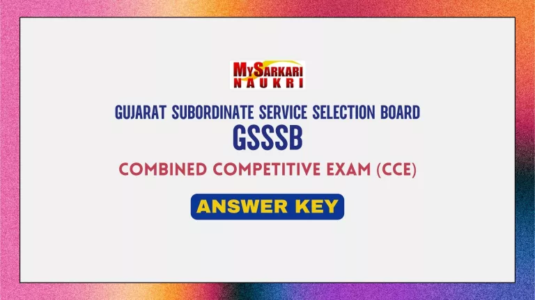 GSSSB CCE Answer Key