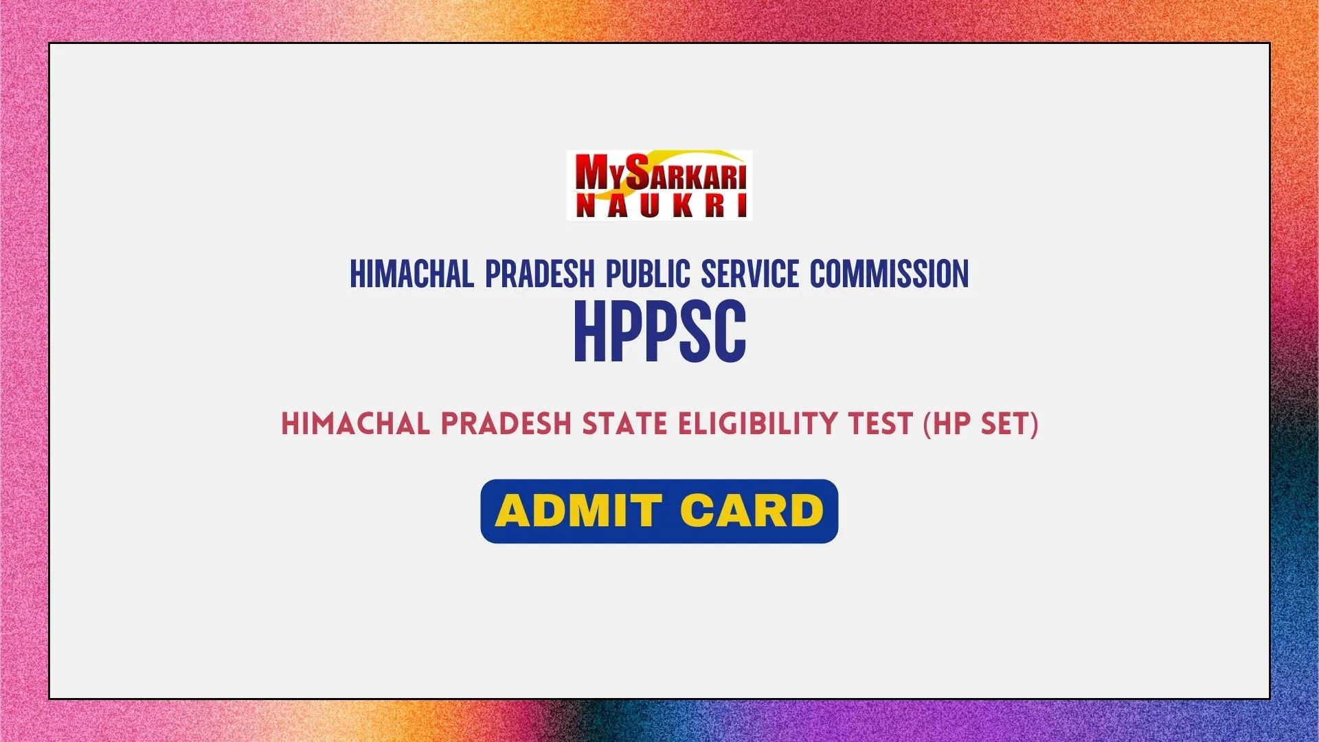 HP SET Admit Card
