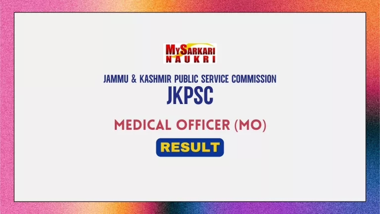 JKPSC Medical Officer (MO) Result