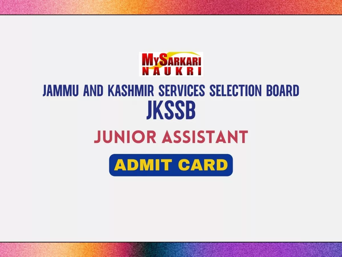 JKSSB Junior Assistant Admit Card
