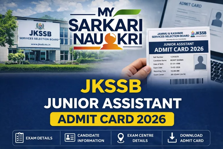JKSSB Junior Assistant Admit Card 2026