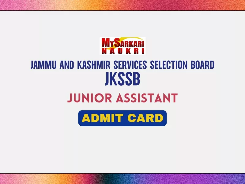 JKSSB Junior Assistant Admit Card
