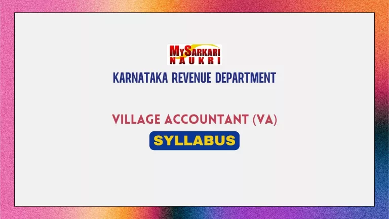 Karnataka Revenue Department Syllabus